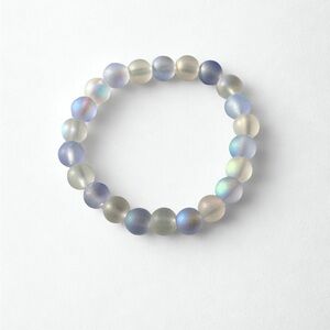 Moonlit Aura 6.5” Glass Bead Stretch Bracelet